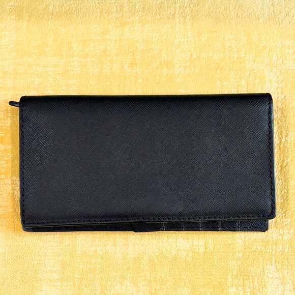 Michael Michael Kors Jet Set Travel Black Saffiano Leather Trifold Wallet - Picture 3 of 4